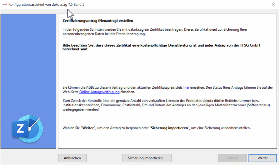 Dakota zertifikat beantragen01